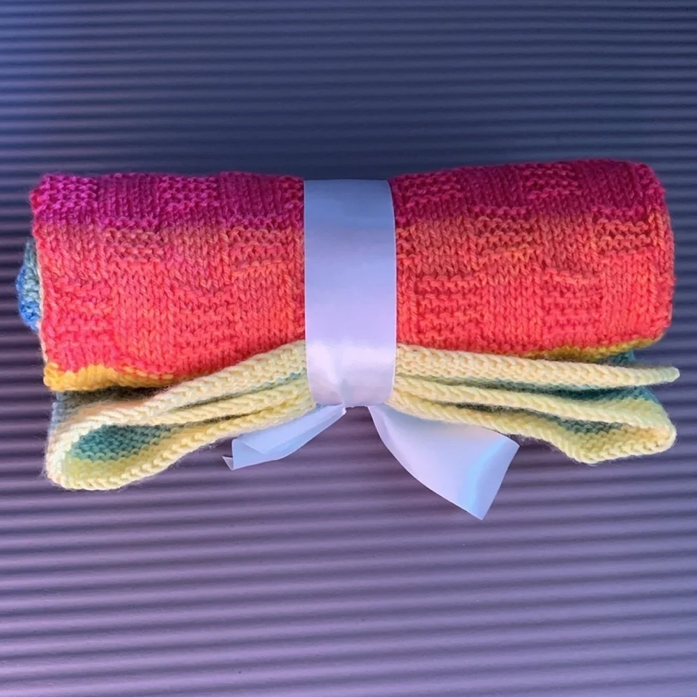 {Knit Baby Blanket} 🧺 basket weave design